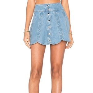 REVOLVE Understated Leather Denim Skirt